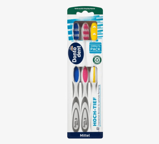 Dontodent Dontodent Toothbrush High-Low, Medium, 3 pcs, 3 pcs