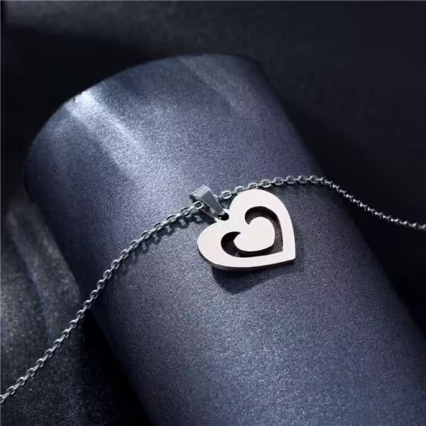 Collier pendentif double cœur pour femme (EGN167)