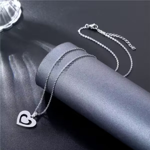Collier pendentif double cœur pour femme (EGN167)