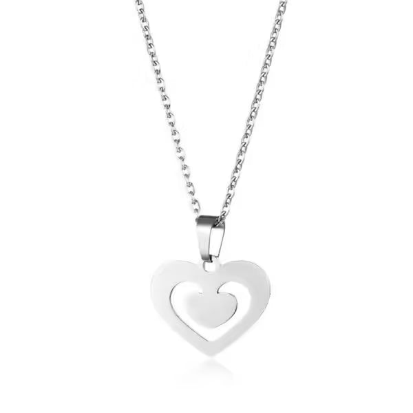 Collier pendentif double cœur pour femme (EGN167)
