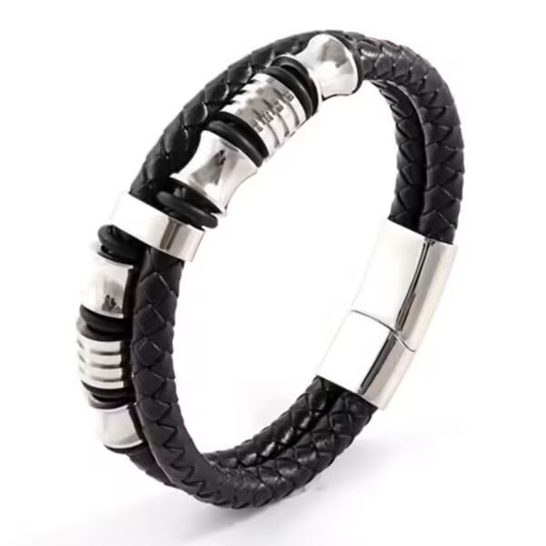 Double Layer Tube Leather Men Bracelet (EGBT128)
