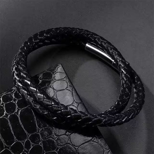 Bracelet en cuir double couche pour homme (EGBT156)