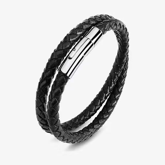 Bracelet en cuir double couche pour homme (EGBT156)