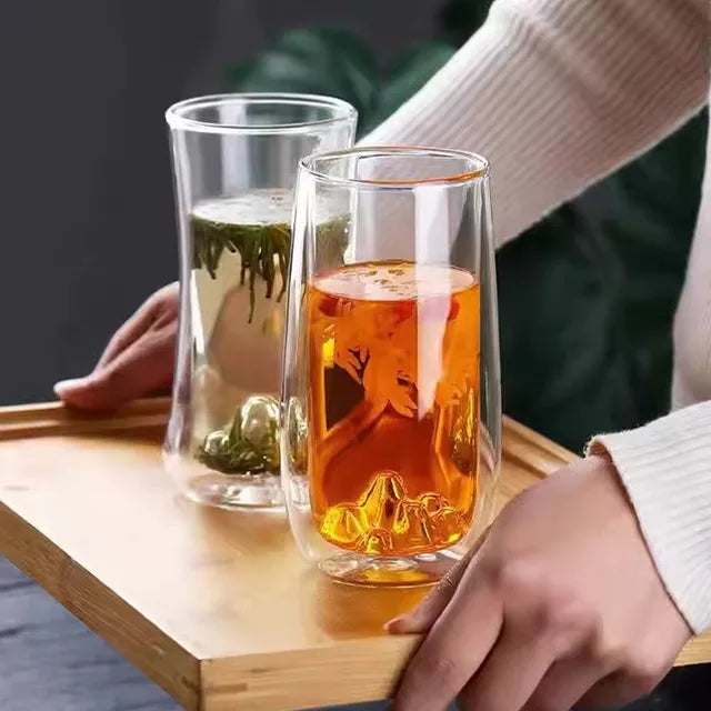 Double Wall Insulated Borosilicate Glass Coffee Mug – Tea Cup & Espresso Cups for Hot & Cold Beverages