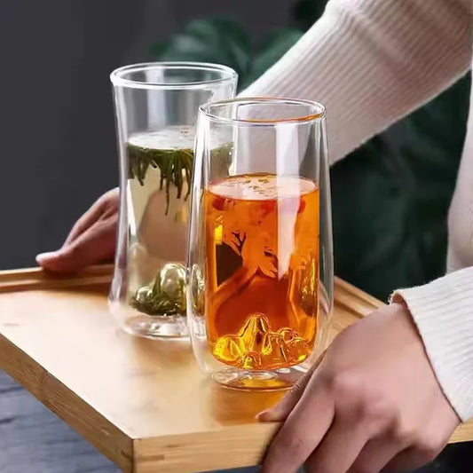 Double Wall Insulated Borosilicate Glass Coffee Mug – Tea Cup & Espresso Cups for Hot & Cold Beverages