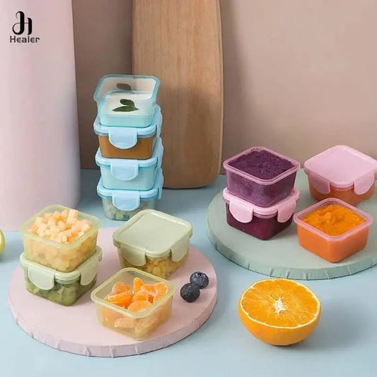 Mini Airtight Food Storage Containers with Lids – 60ml Stackable Snack & Spice Containers Set