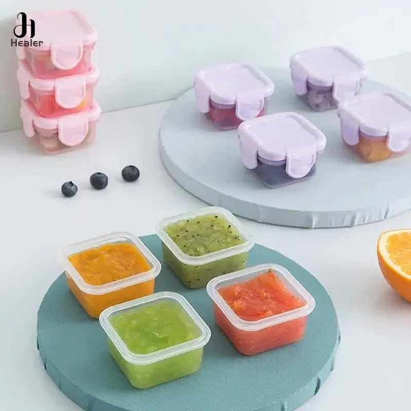 Mini Airtight Food Storage Containers with Lids – 60ml Stackable Snack & Spice Containers Set