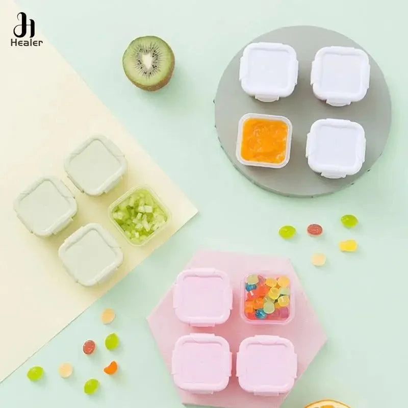 Mini Airtight Food Storage Containers with Lids – 60ml Stackable Snack & Spice Containers Set