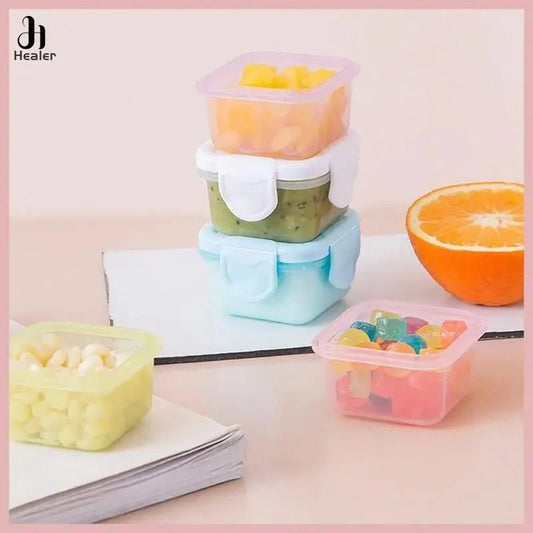 Mini Airtight Food Storage Containers with Lids – 60ml Stackable Snack & Spice Containers Set