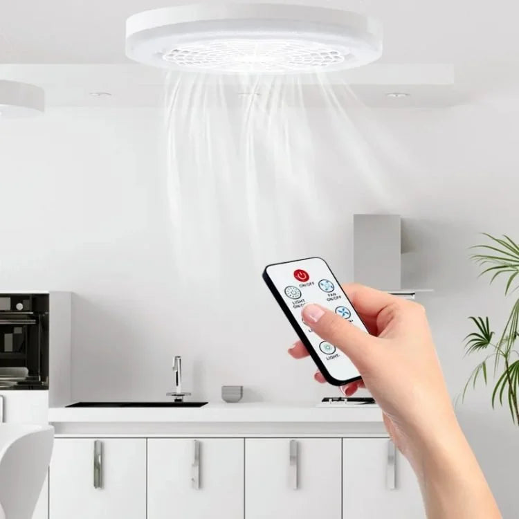 30W E27 Ventilateur de plafond intelligent LED avec télécommande – Lampe de ventilateur silencieuse 23 × 23 × 11 cm