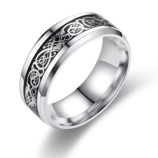 Bague unisexe à motif dragon (EGR018) 
