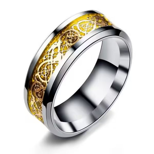 Bague unisexe à motif dragon (EGR018) 
