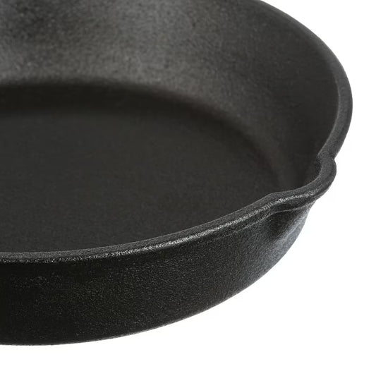 26cm Pre-Seasoned Cast Iron Skillet | Durable Non-Stick Frying Pan | Outdoor Camping & Indoor Kitchen Cookware