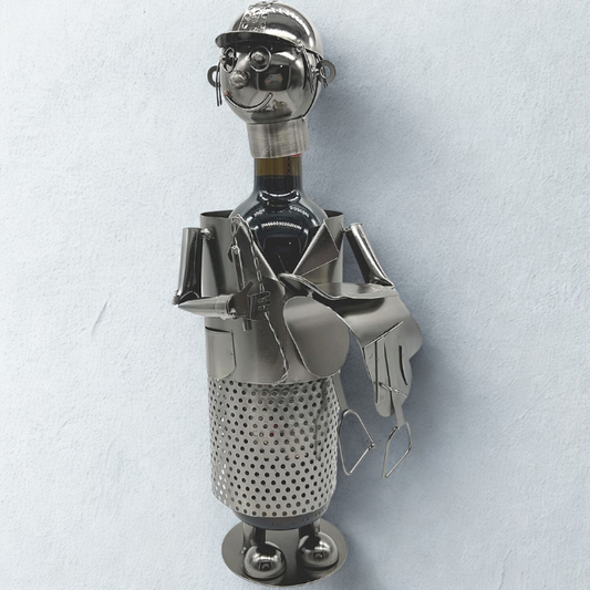 eXODA JoJo Metal Wine Bottle Holder – Jockey Design Decorative Wine Rack for Home or Bar