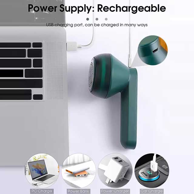 Electric Lint Remover for Clothes – Portable & Rechargeable Fabric Fuzz, Pellet & Hair Ball Trimmer, Detachable Cleaning Tool for Sweaters & More