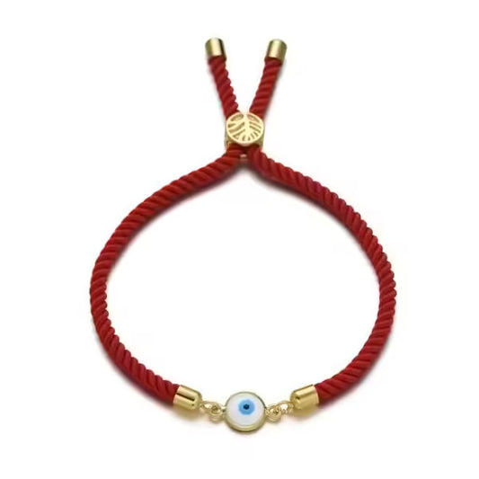 Bracelet femme à breloque œil, 6 couleurs, en corde