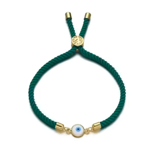 Bracelet femme à breloque œil, 6 couleurs, en corde
