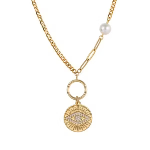 Eye Shape Pendant Necklace (EGN090)