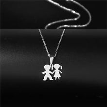 Family Boys Girl Stainless Steel Necklaces(EGN192)