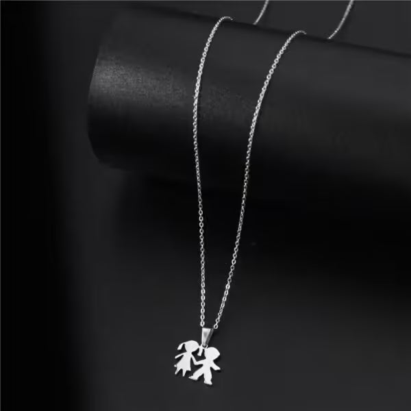 Family Boys Girl Stainless Steel Necklaces(EGN192)