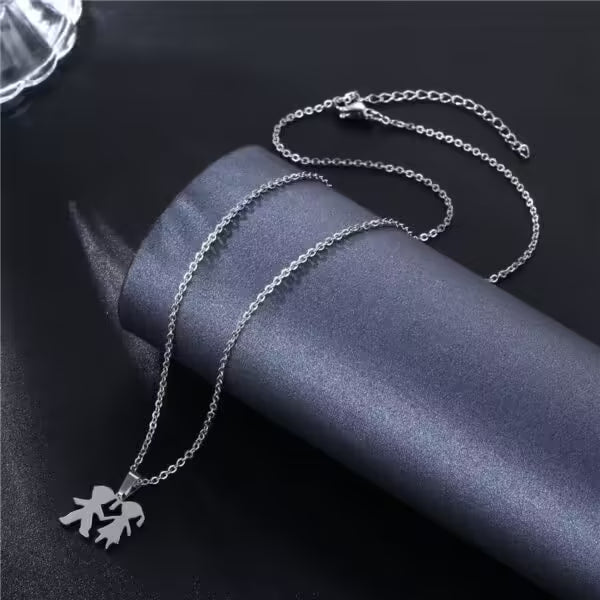 Family Boys Girl Stainless Steel Necklaces(EGN192)