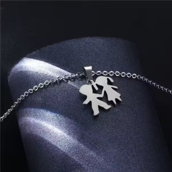 Family Boys Girl Stainless Steel Necklaces(EGN192)