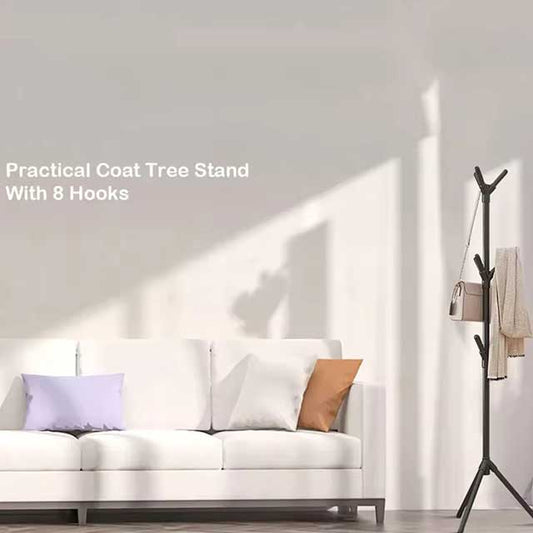 Floor Standing Clothes Rack - Tree Branch Shape Multi-Hook Mobile Coat Rack for Home, Living Room & Clothing Storage