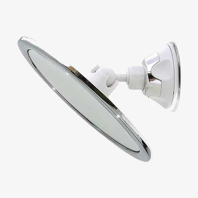 Fogless Makeup Mirror with Suction Cup Holder – 360° Rotation Round Shower & Shave Mirror, Fog-Free Bathroom Accessory