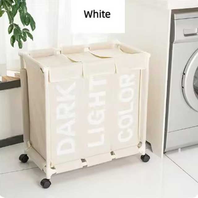 Foldable Laundry Basket with Rollers – Dirty Clothes Storage Bag, Household Classification Box for Clothes & Yoga Storage