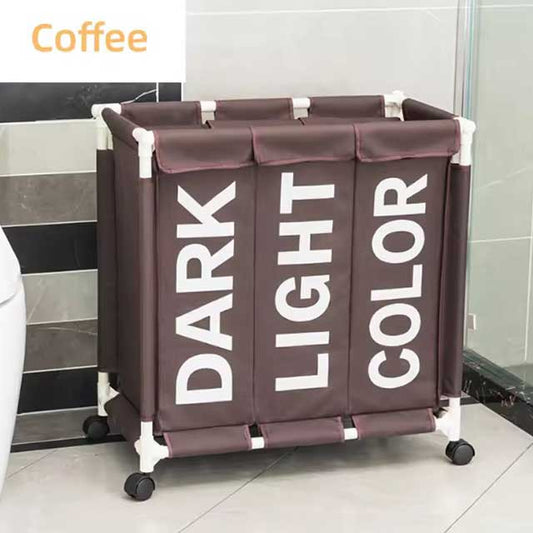 Foldable Laundry Basket with Rollers – Dirty Clothes Storage Bag, Household Classification Box for Clothes & Yoga Storage