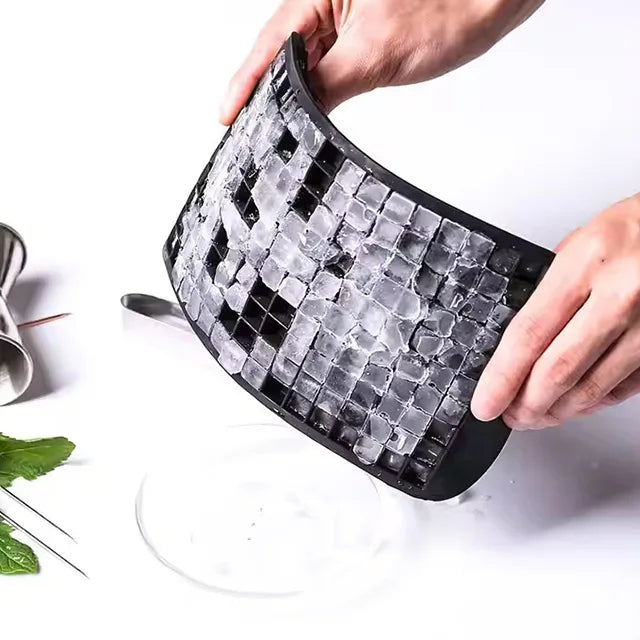 Food Grade 160 Cavity Silicone Ice Cube Tray - Mini Small Square Mold for Ice Cream & Kitchen Use