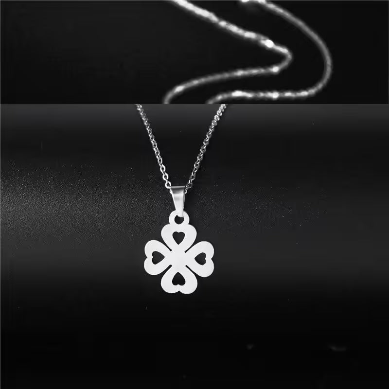 Four Heart Stainless Steel Women Necklace(EGN193)