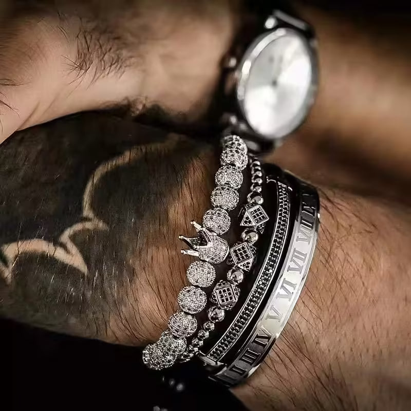 Four Pieces Adjustable Shamballa Bracelets Set EGBT263