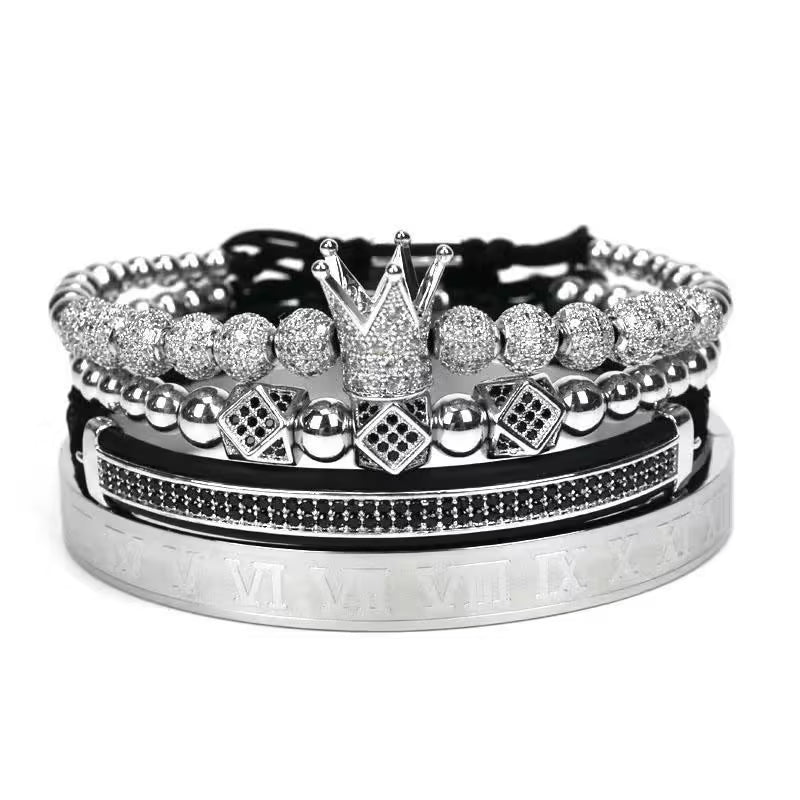 Four Pieces Adjustable Shamballa Bracelets Set EGBT263