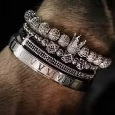 Four Pieces Adjustable Shamballa Bracelets Set EGBT263