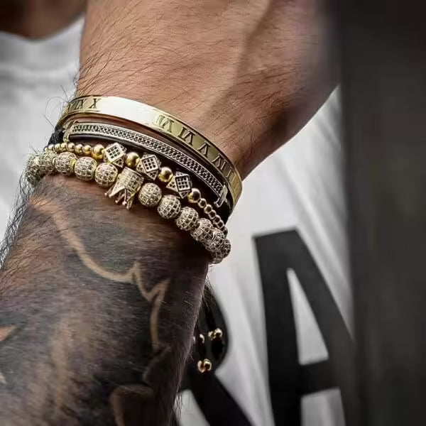 Four Pieces Adjustable Shamballa Bracelets Set EGBT263