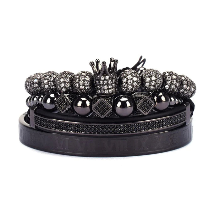 Four Pieces Adjustable Shamballa Bracelets Set EGBT263