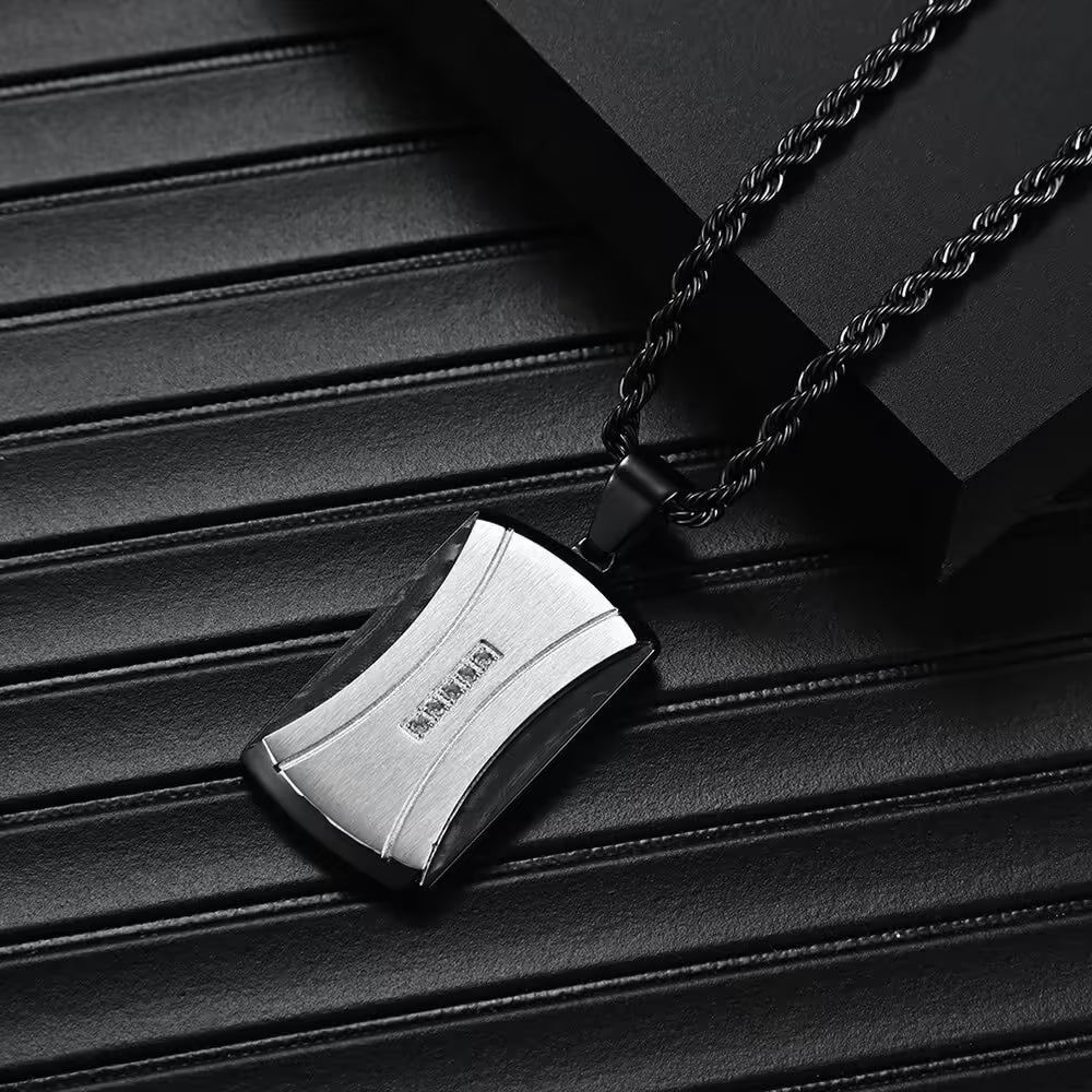 Collier pendentif double couche à quatre points de zircon (EGN107)
