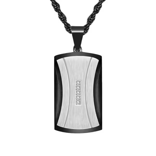 Collier pendentif double couche à quatre points de zircon (EGN107)