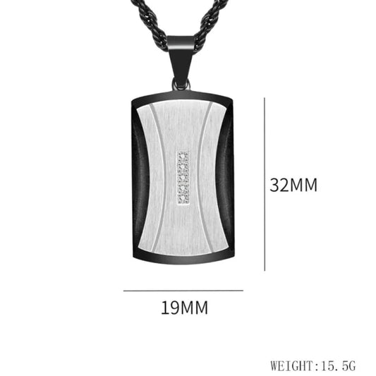 Collier pendentif double couche à quatre points de zircon (EGN107)