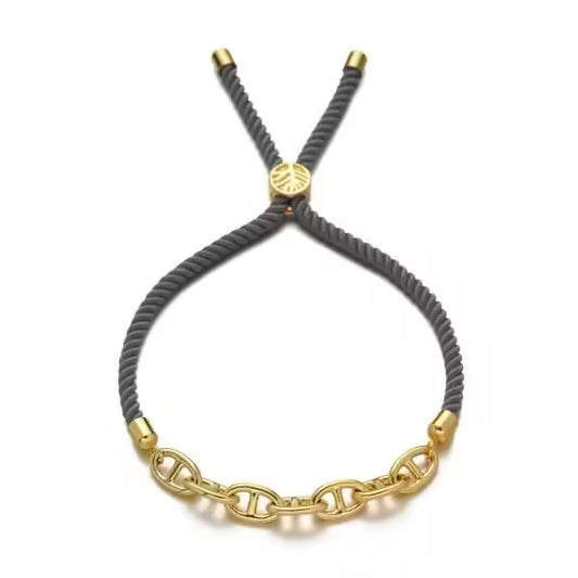 Bracelet géométrique ajustable en corde pour femme (EGBT307)