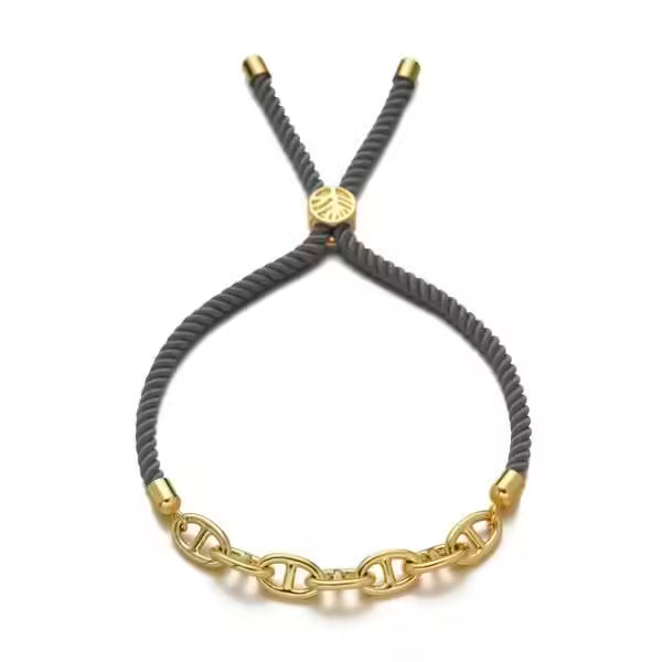 Bracelet géométrique ajustable en corde pour femme (EGBT307)