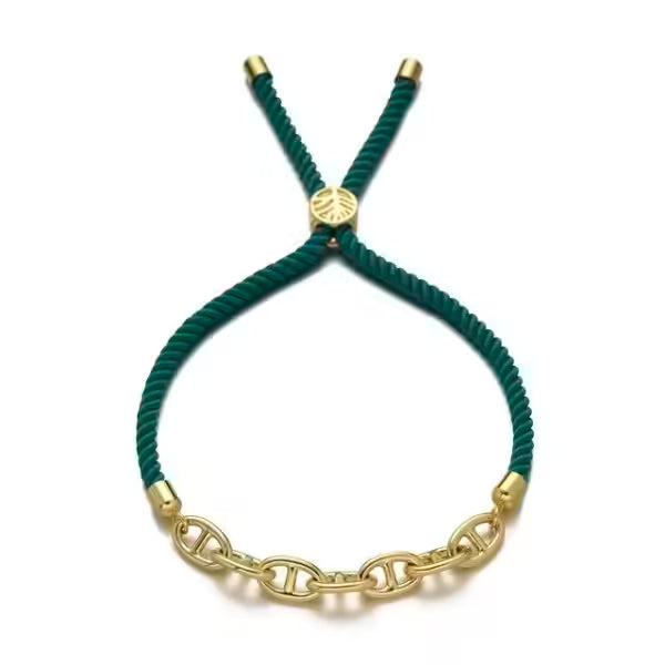 Bracelet géométrique ajustable en corde pour femme (EGBT307)