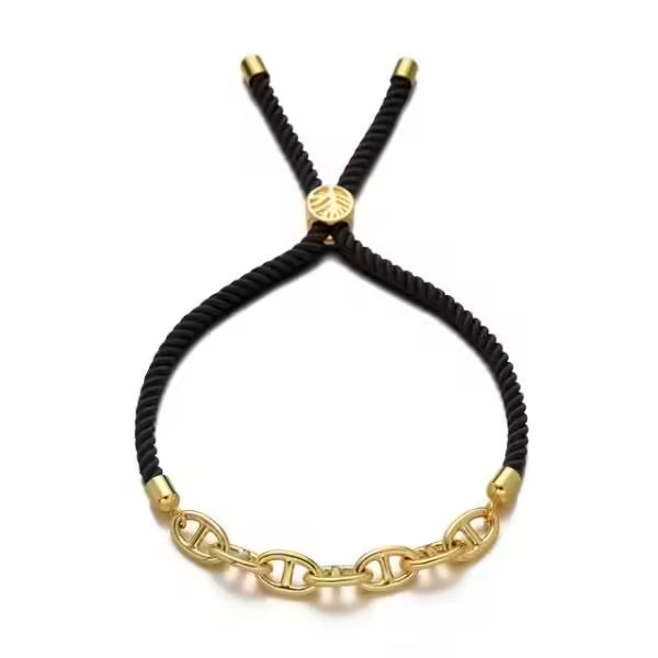 Bracelet géométrique ajustable en corde pour femme (EGBT307)