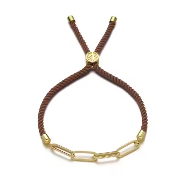 Bracelet géométrique ajustable en corde pour femme (EGBT307)