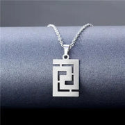 Geometric Pattern Pendant Unisex Necklace(EGN164)