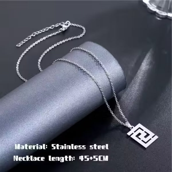 Geometric Pattern Pendant Unisex Necklace(EGN164)