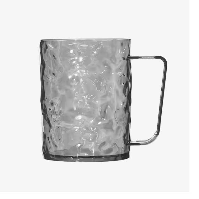 Glacier Pattern Mouthwash Cup – Stylish Transparent Plastic Toothbrush Holder with Handle for Home Bathroom