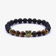 Bracelet de perles hibou dorées (EGBT054)