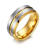 Bague en acier inoxydable doré de 8 mm (EGR054)